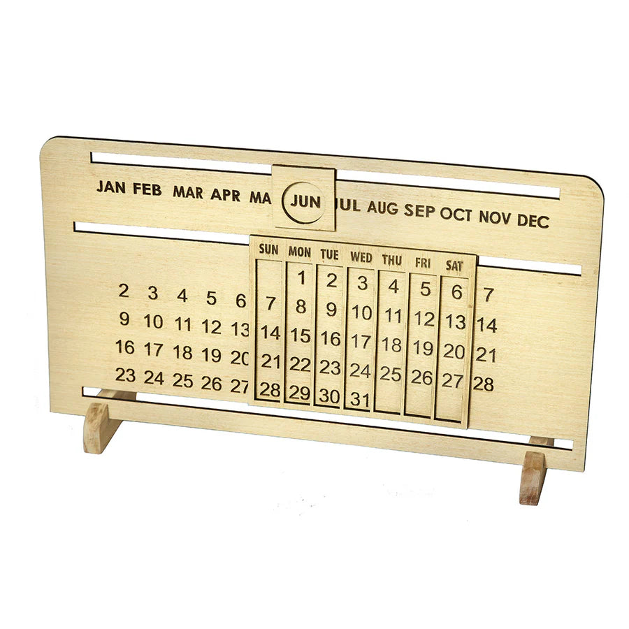 Sliding Wooden Perpetual Calendar