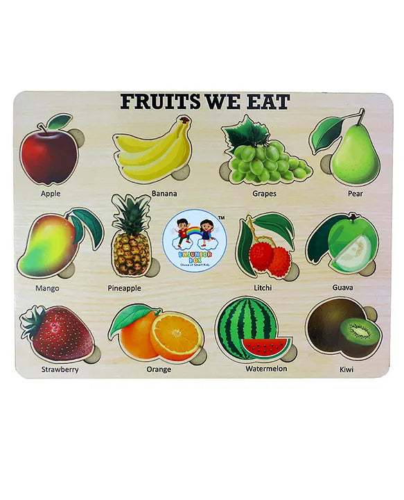 Wooden Fruits Puzzle Learning Educational Board (1 Set)