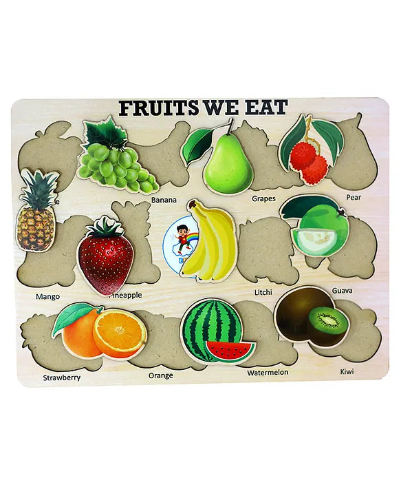 Wooden Fruits Puzzle Learning Educational Board (1 Set)