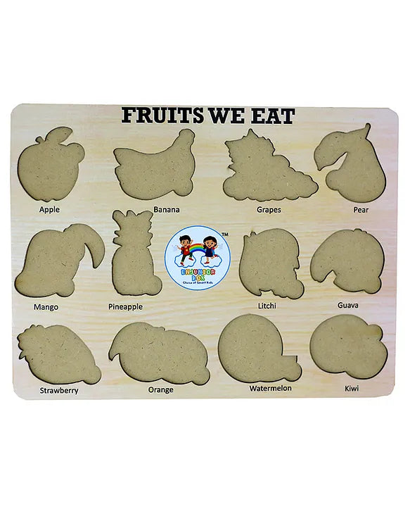 Wooden Fruits Puzzle Learning Educational Board (1 Set)