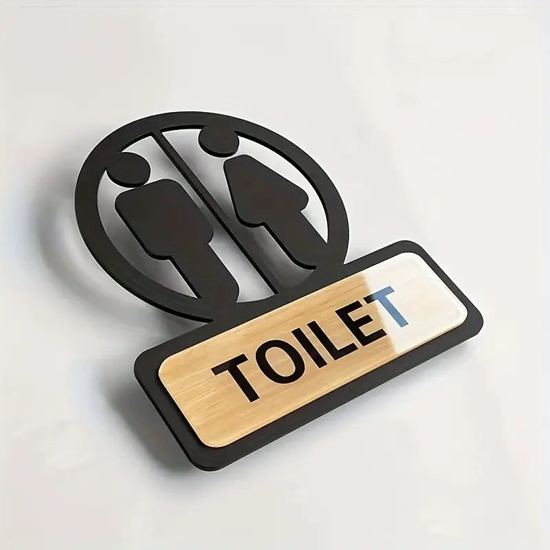 Self-Adhesive Acrylic Toilet Sign - Perfect for Office, Public Places & Home Walls