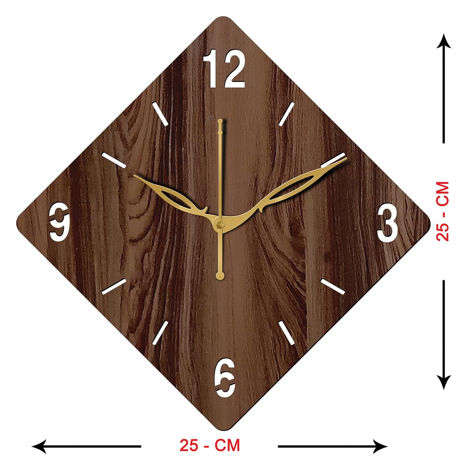 10" Inch Wooden Wall Clock (Wenge, Small Size, 25cm x 25cm)