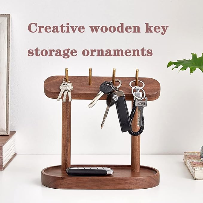 Key Holder Key Rack Desk Organizer Wood Decorative Entryway Key Organizer