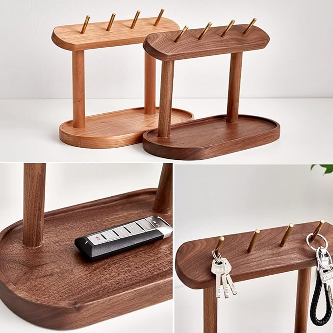 Key Holder Key Rack Desk Organizer Wood Decorative Entryway Key Organizer