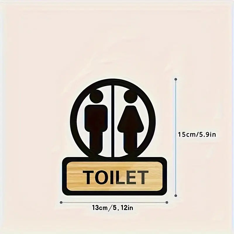 Self-Adhesive Acrylic Toilet Sign - Perfect for Office, Public Places & Home Walls