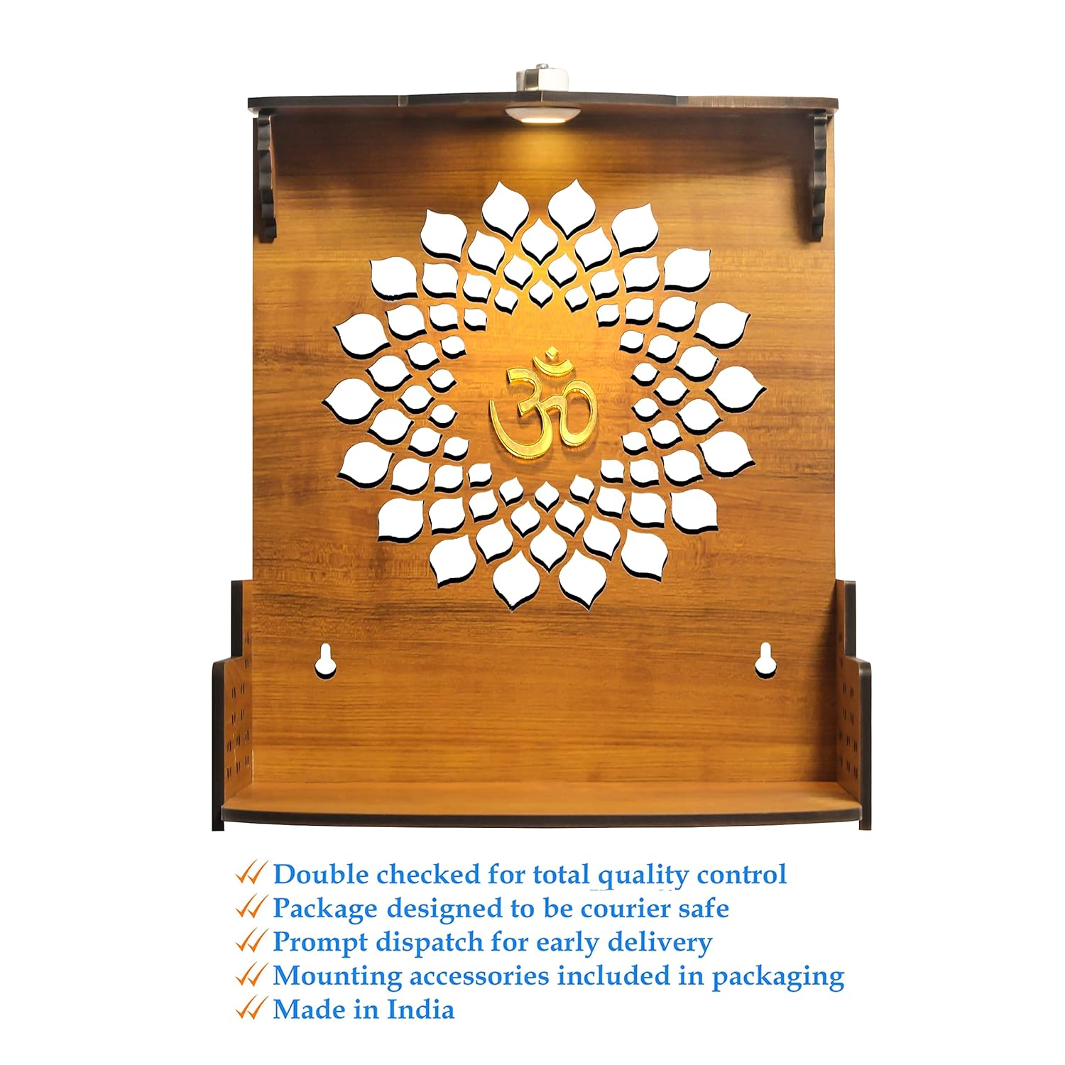 Chants Engineered Wood Beautiful Mandala Om Wall Decor Art For Pooja Room, Yoga, Living Room, Home Decor And Office