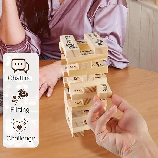 Lust Tower Game for Adults, Exciting Block Tower Game for Adults to Experience Connection Together, Valentine's Day Tumbling Tower Blocks Game for Couples