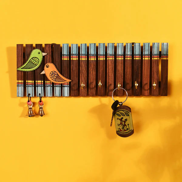 Chirp Charm Handcrafted Wooden Key Holder