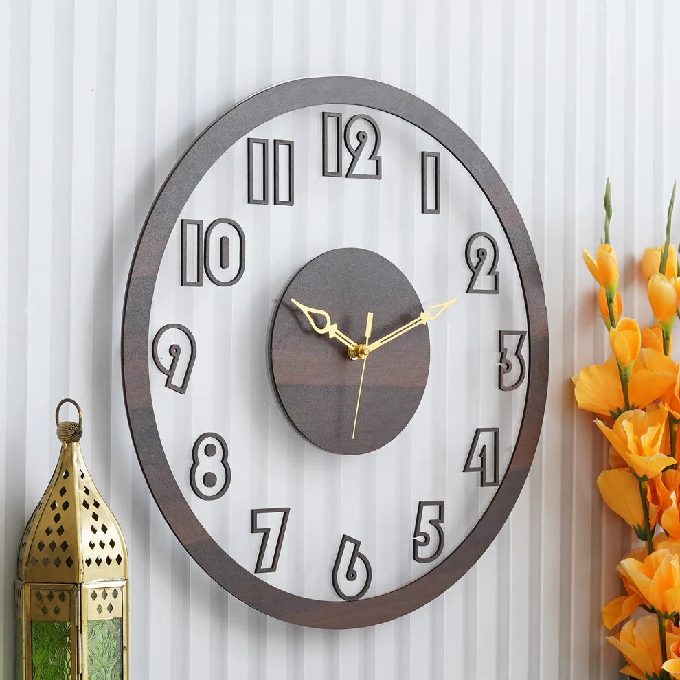 Timeless Artistry Acrylic Wooden Wall Clock