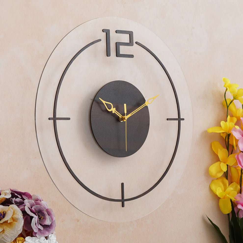 Elegant Touch Wooden Acrylic Wall Clock