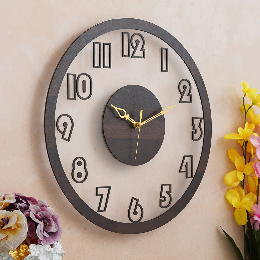 Timeless Artistry Acrylic Wooden Wall Clock