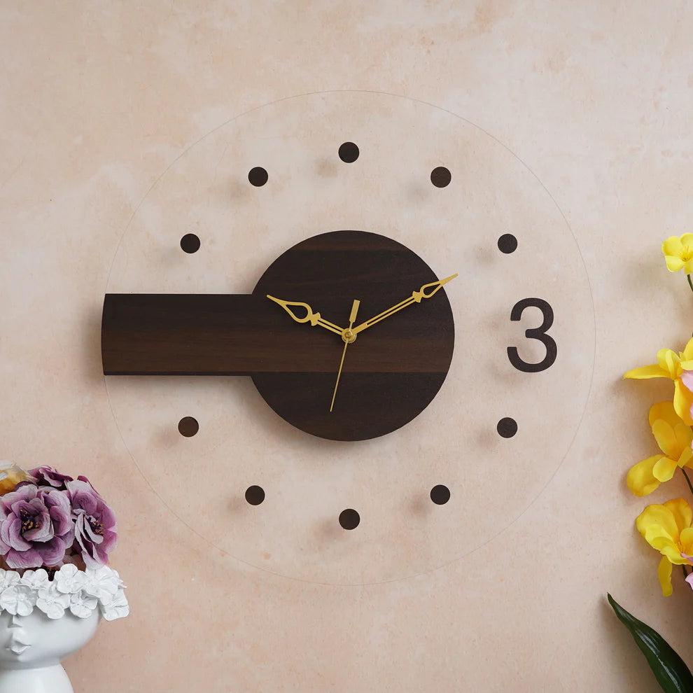 Wooden Acrylic Wall Clock