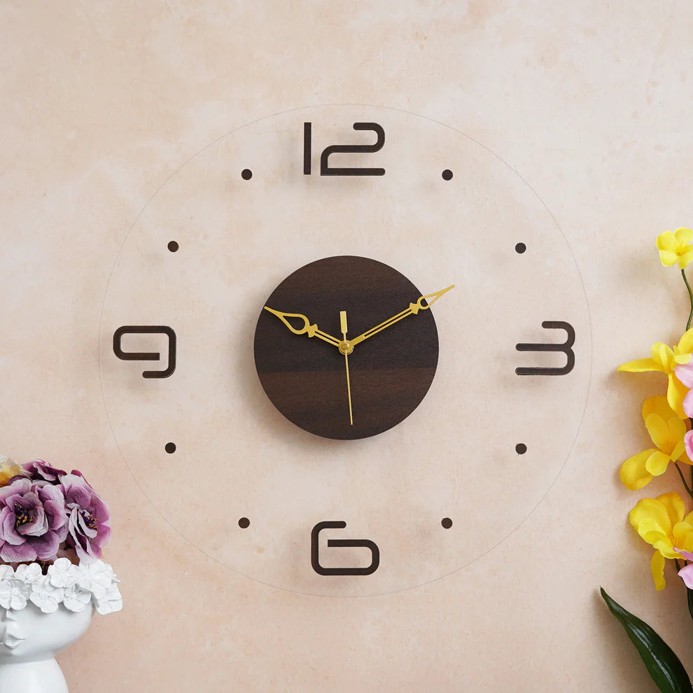 Wooden Acrylic Wall Clock