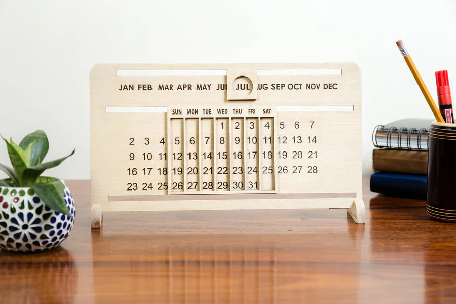 Sliding Wooden Perpetual Calendar