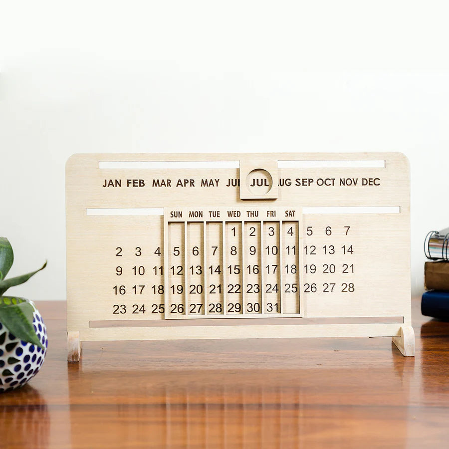 Sliding Wooden Perpetual Calendar