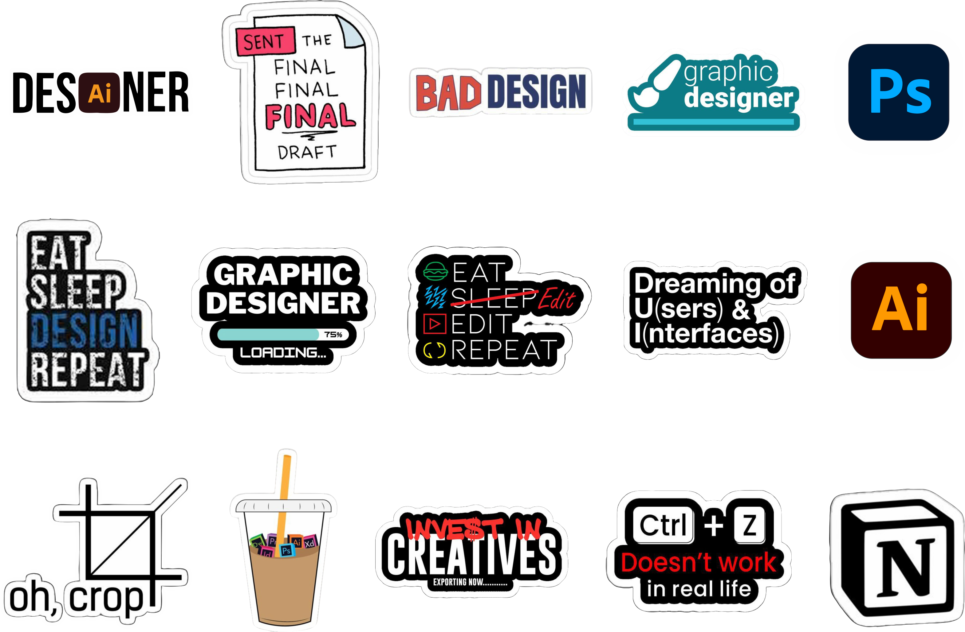 Designers Laptop Stickers
