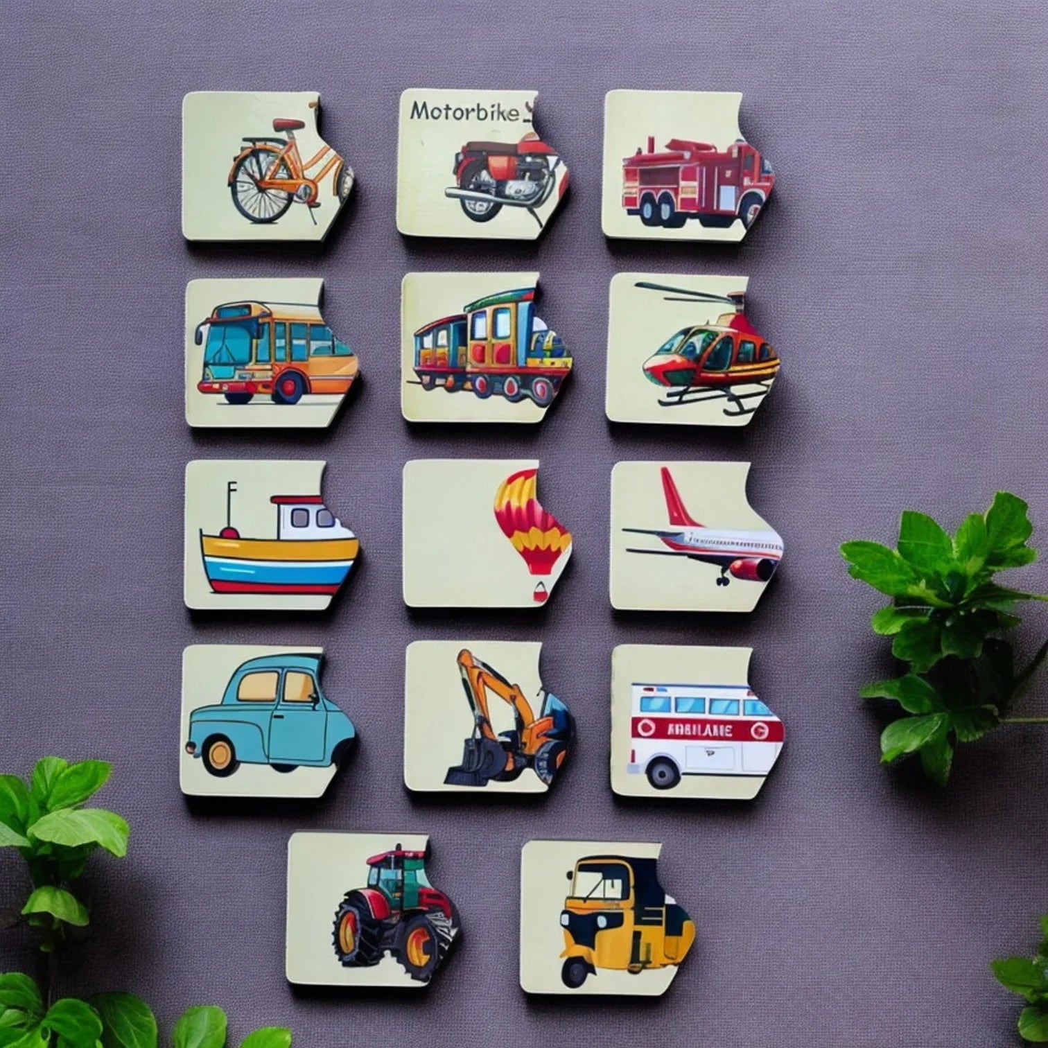 Transportation Two-Piece Puzzles