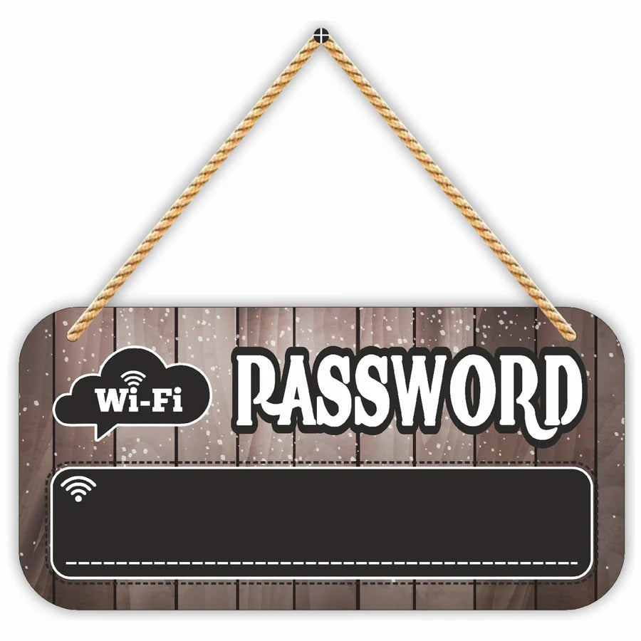 Wooden WiFi Password Hanging Sign Wall Plaque