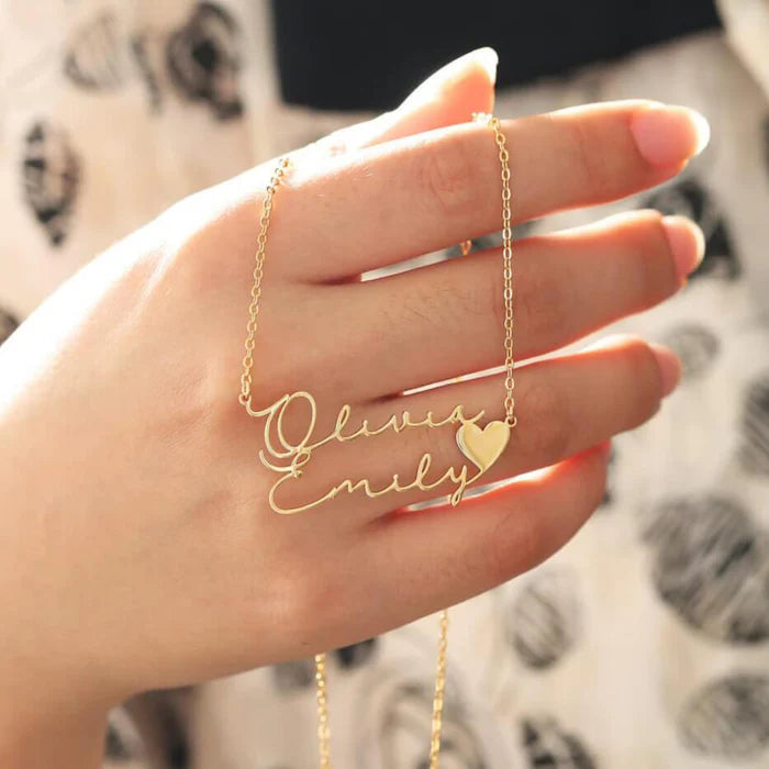 Personalized Signature Couple Name Necklace