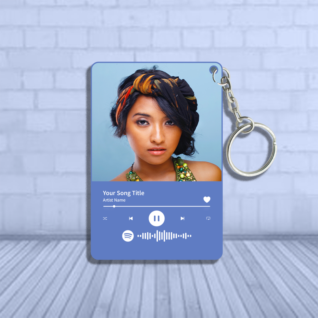 Personalize Your Keys with Your Favourite Music – Custom Large-Size Photo Avatar Spotify Music Code Keychain