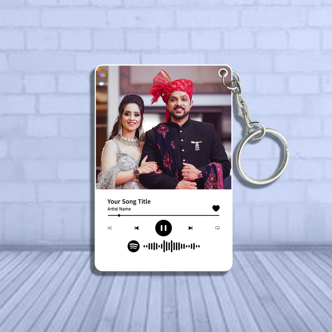 Personalize Your Keys with Your Favourite Music – Custom Large-Size Photo Avatar Spotify Music Code Keychain