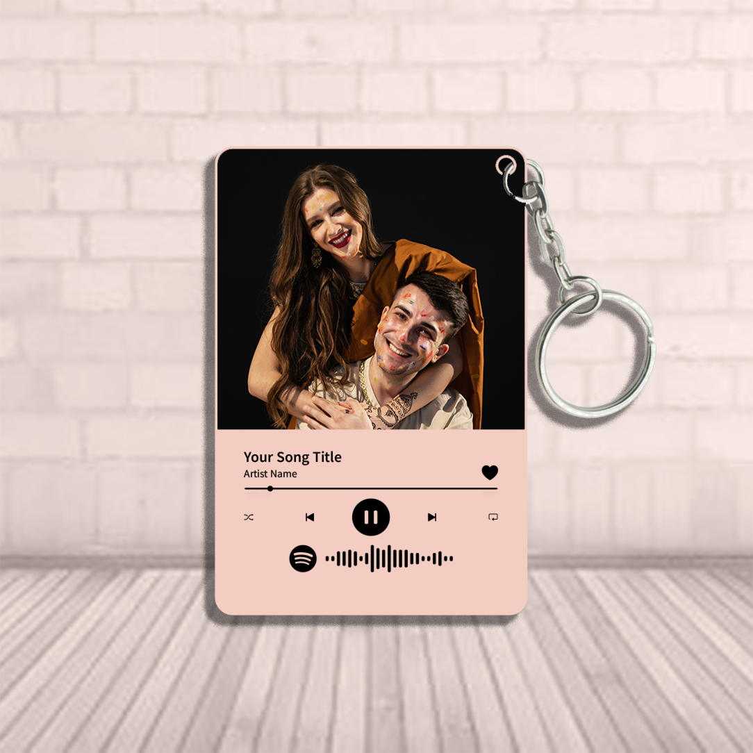 Personalize Your Keys with Your Favourite Music – Custom Large-Size Photo Avatar Spotify Music Code Keychain