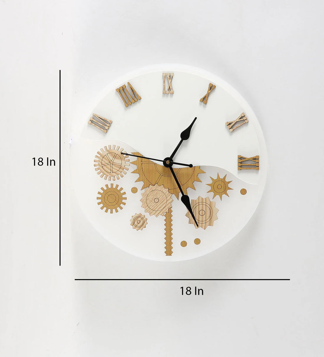 MDF And Acrylic Analog Gears Wall Clock