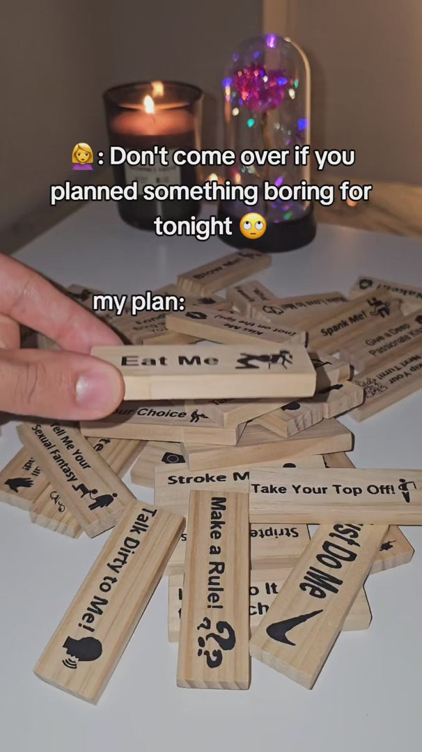 Game for Adults, Exciting Block Tower Game for Adults to Experience Connection Together, Valentine's Day Tumbling Tower Blocks Role-Playing Game for Couples