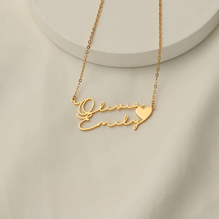 Personalized Signature Couple Name Necklace