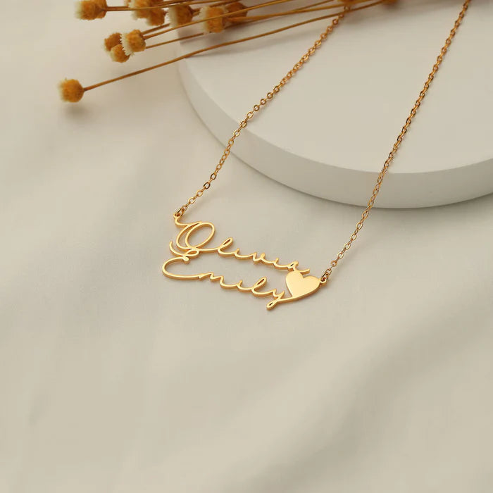 Personalized Signature Couple Name Necklace