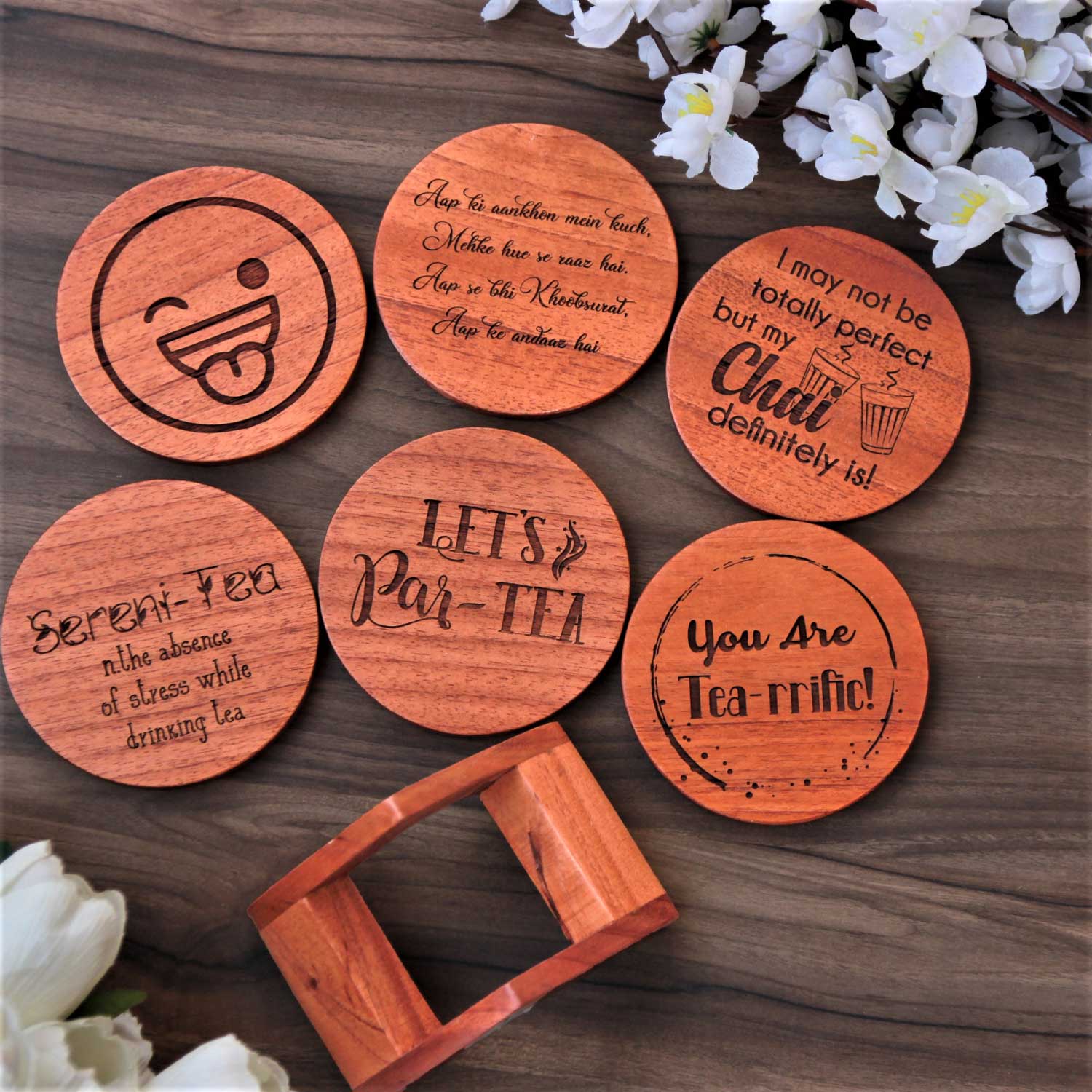 Premium Wooden Coaster Set – Stylish, Durable & Eco-Friendly